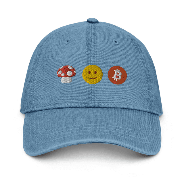 Wake Up Be Happy Adopt Bitcoin - Denim