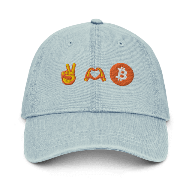 Peace, Love, Bitcoin - Denim